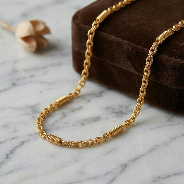 The Colourful Aura Wire-Wrapped Coil Station Rope Chain Necklace | 18ct Gold Plated