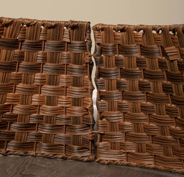 Samuel Alexander 40/58cm Samuel Alexander Medium KD Plastic Wicker Rattan Woven Christmas Tree Skirt in Brown