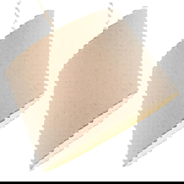 Light Beige Natural Linen Fabric Lamp Shade with White Cotton Lining Image 4