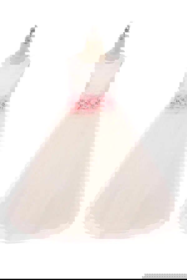 UK Flower Girl Boutique Leilani - Bridal Ivory or White - Baby Pink