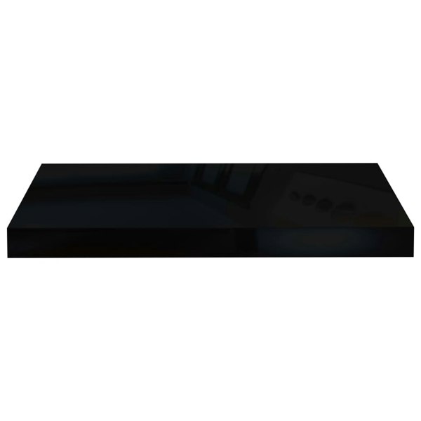 Berkfield Floating Wall Shelf High Gloss Black 50x23x3.8 cm MDF