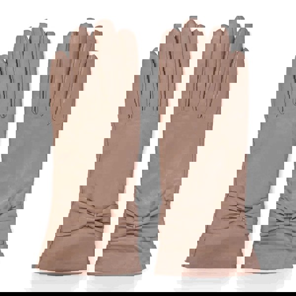 Infinity Leather Women's Leather Wool Lined Bow Knot Accent Gloves