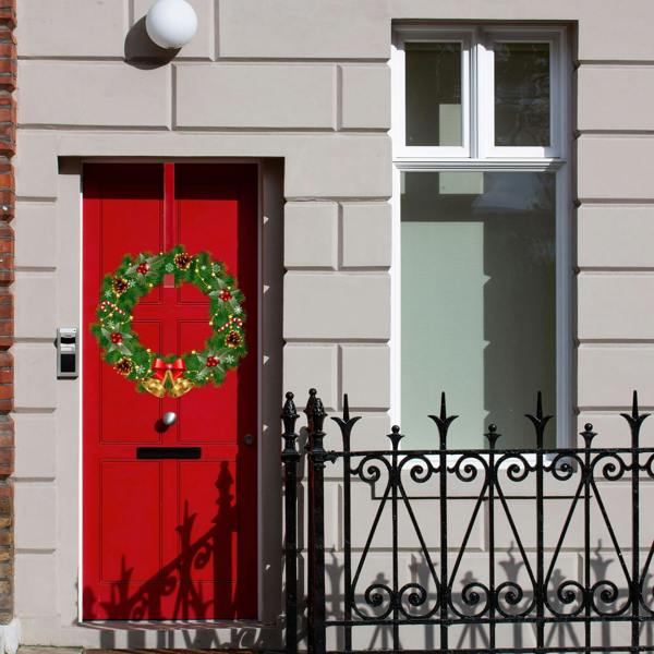 38cm Red Metal Wreath Hanger for Doors, Festive Over-Door Hook for Seasonal Displays image 9