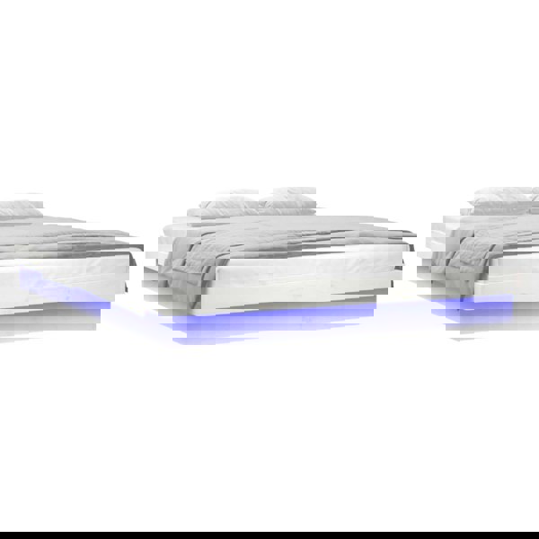 Berkfield LED Bed Frame White 140x190 cm Solid Wood