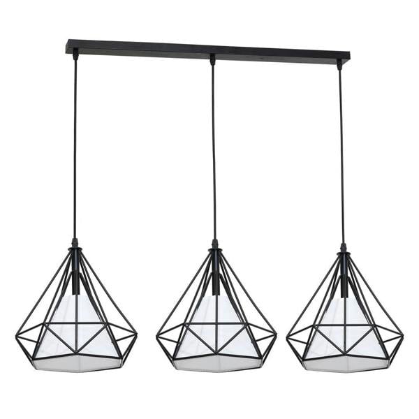 Milagro Triangolo Pendant Lamp Hand Made Matt Black Industrial Chic