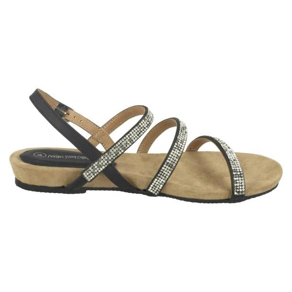 Leather Collection Ladies Leather Collection Diamante Slingback Sandals