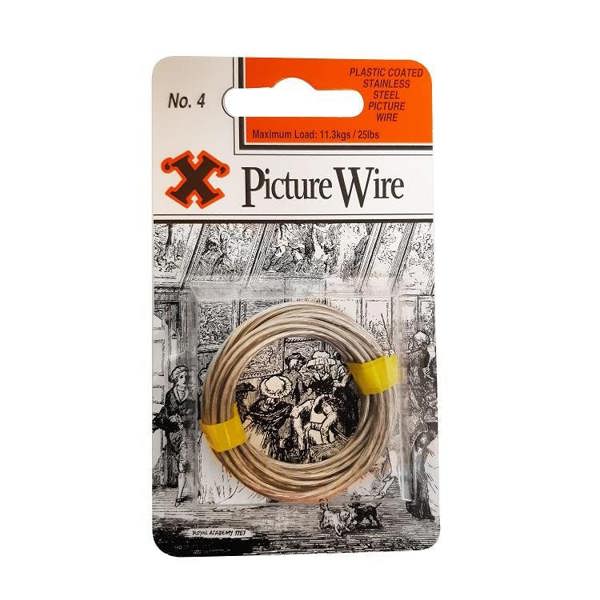 X Stainless Steel Picture Wire No 4 3m Blister Pack - One Colour - 