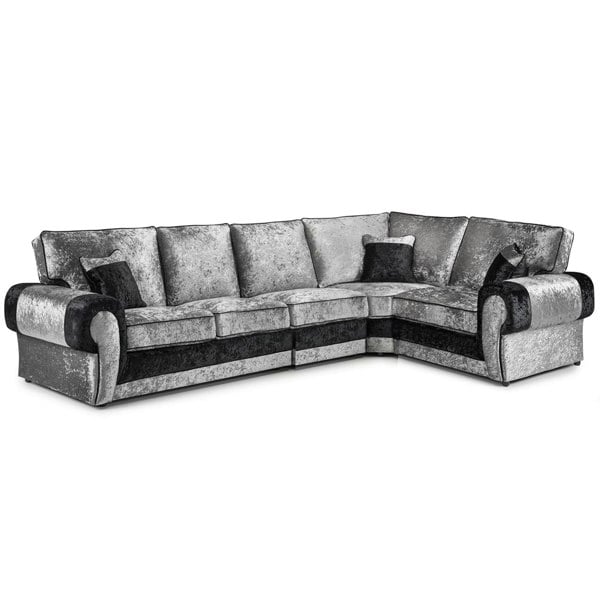 Furnishings For Less Chelsea Crushed Velvet Full Back 5 Seater L Shaped Corner Sofa