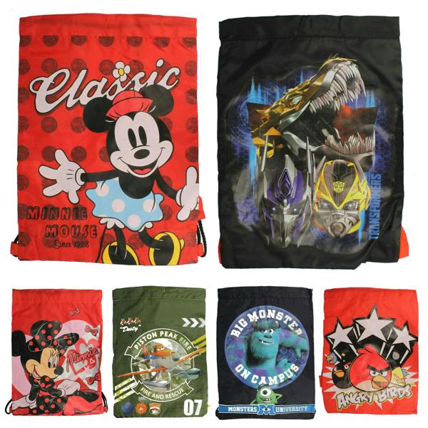 CHARACTER Childrens Printed Collections Drawstring Bags for School PE Sports and Swim