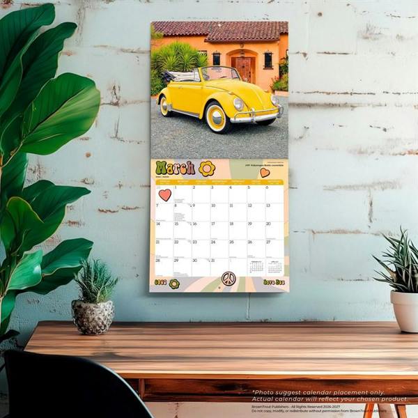Love Bug, VW Beetle Calendar 2027, Wall Calendars, Month To View, Transport, Gift