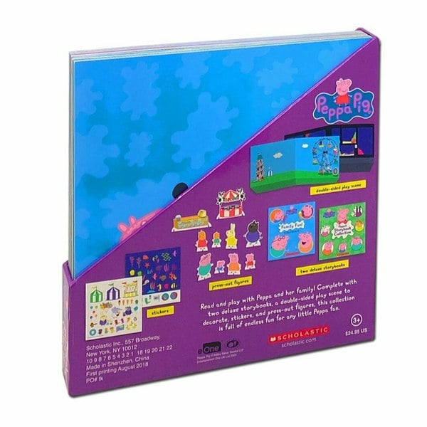 Peppa Pig Storybook Collection Read & Play Set includes 2 Storybooks, Stickers & Play Scenes Inside