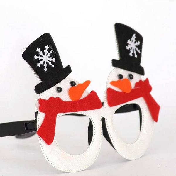 45cm Novelty Glitter White Snowman Christmas Glasses for Party Props and Festive Dress-Up image 2