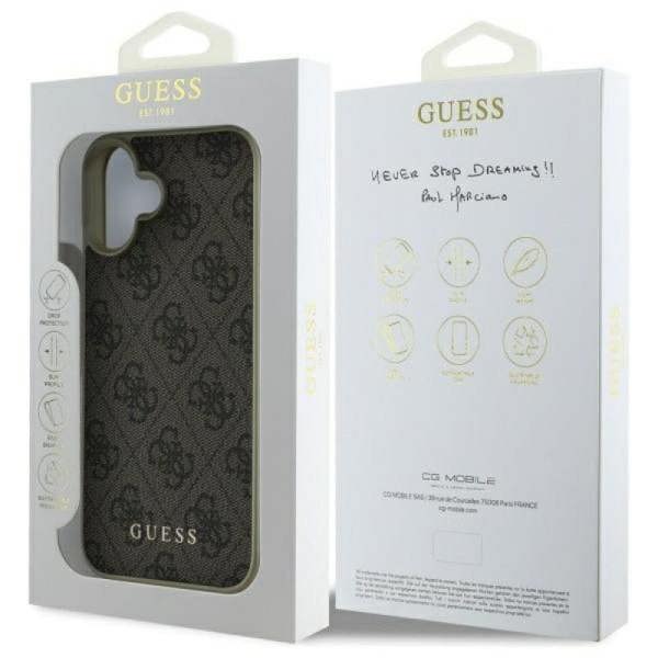 Guess 4G Charms Collection Case for iPhone 16 6.1" Brown - GUHCP16SGF4GBR