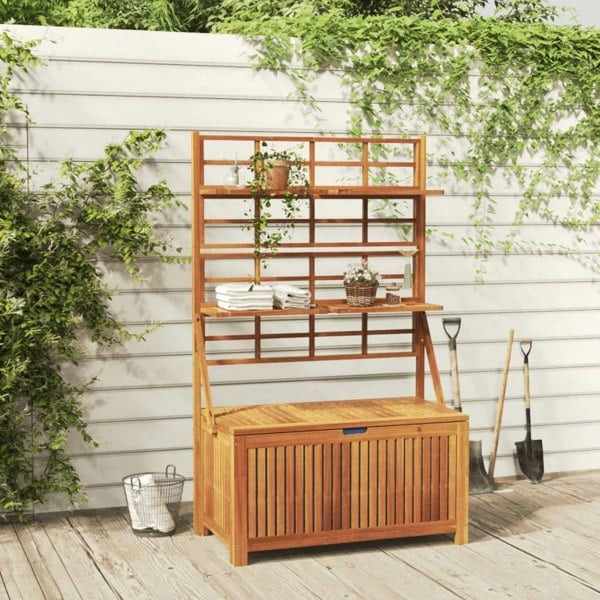 Berkfield Storage Box with Trellis 99x50x160 cm Solid Wood Acacia