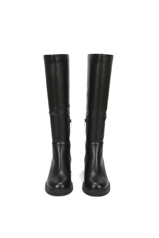 XY LONDON Knee High Boots With Chunky Block Heel