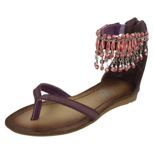 Cutie Girls Cutie Beaded Ankle Strap Toe Post Sandals