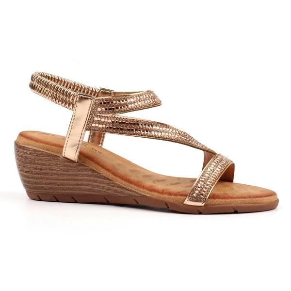 Lunar Womens/Ladies Darci Wedge Heel Sandals - Rose - 