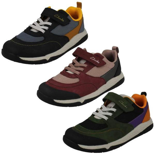Clarks Childrens Clarks Casual Hook And Loop Fastening Trainers - Steggy Stride K