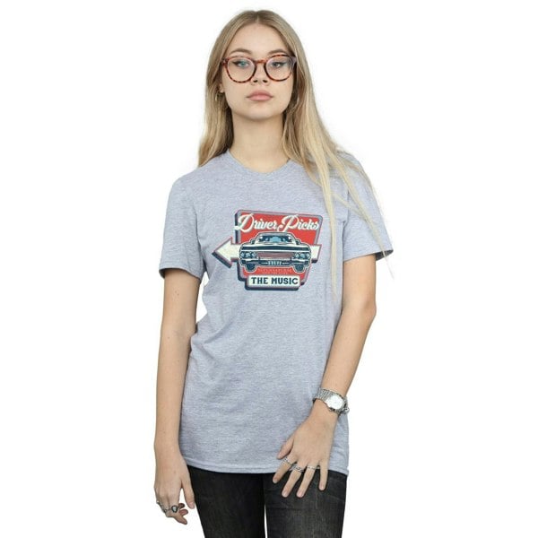 Supernatural Womens Driver Picks The Music Cotton Boyfriend T-Shirt - Sports Grey