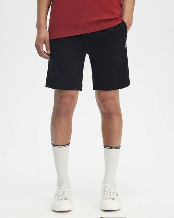 Fred Perry Mens Classic Sweat Short - Black 102 | CHO | Designer Mens Shorts