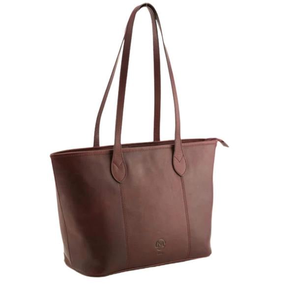 Mala Leather Bloomsbury Tan Leather Shopper Bag – Zip Top Shoulder Tote