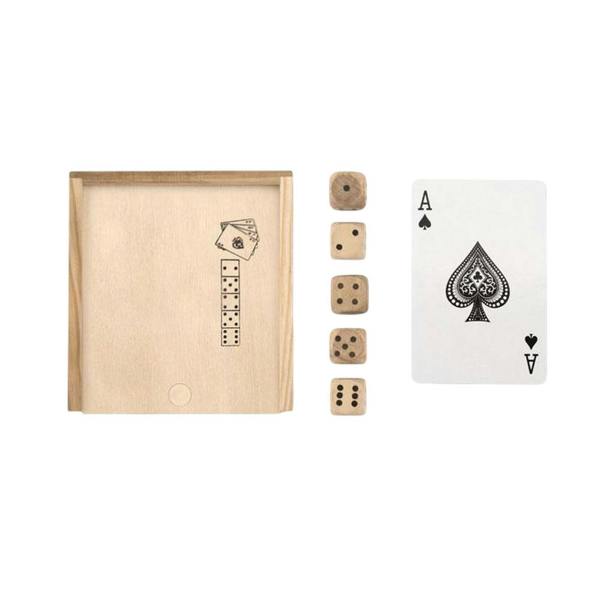 MidOcean Las Vegas Playing Cards And Dice Set - Wood - 