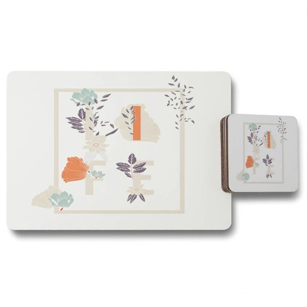 New Product Life & Flowers (Placemat & Coaster Set)  - Andrew Lee Home and Living