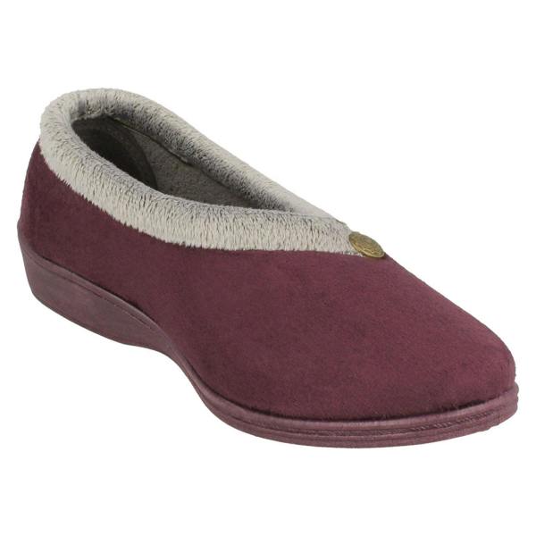 Rosebank Ladies Rosebank Memory Foam Wedge Heeled Slippers Sandra