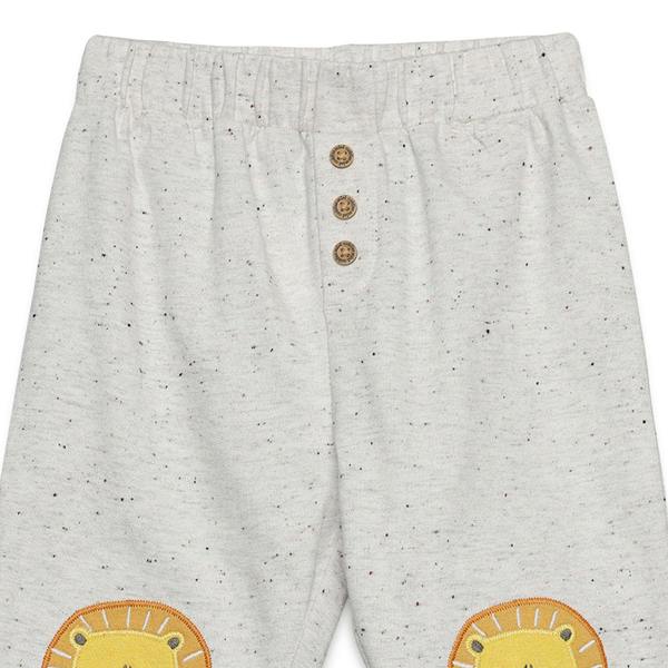 Mini Cuddles Baby Boys Lion Patch Joggers, Grey