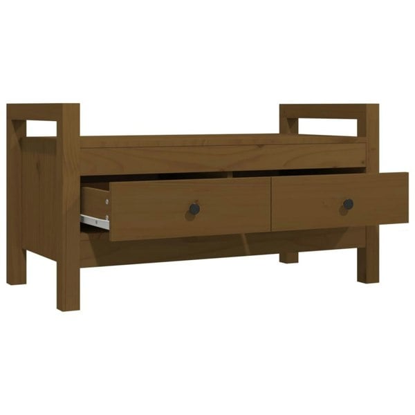 Berkfield Hall Bench Honey Brown 80x40x43 cm Solid Wood Pine