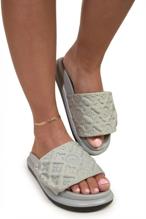 Josie Flatform Sandals - Grey_wb