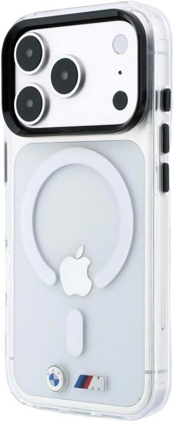BMW M IML Glossy Metal Logo Trims Case with MagSafe for iPhone 17/18 Pro 6.3" Clear - BMHMP18L26HTGMILH