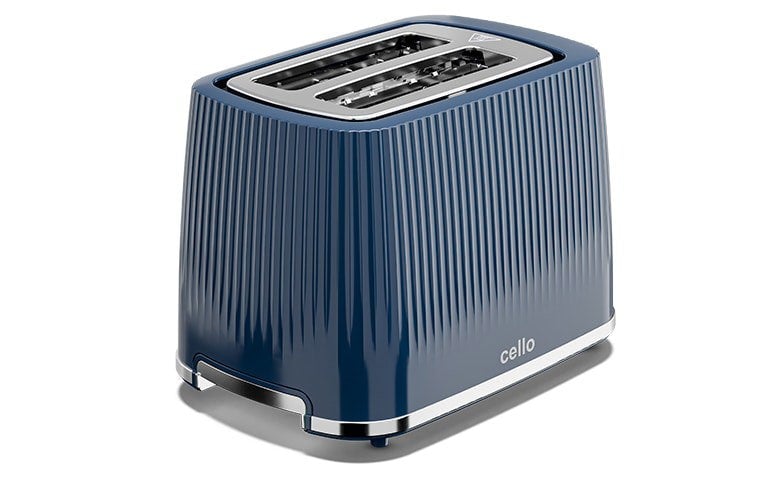 Cello Textured Blue 2 slice Toaster