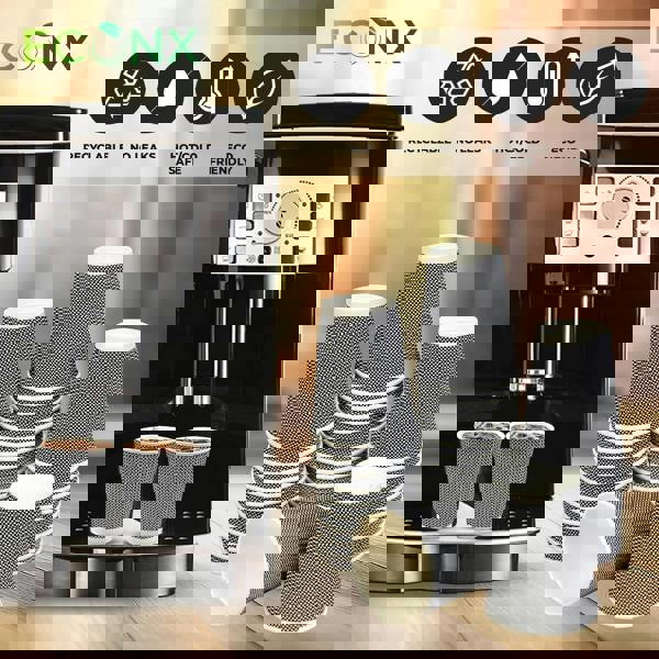 ECONX 12oz Coffee Paper Cup VIP Designed 3PLY Disposable Coffee Cup for Takeaway Hot Drinks Black