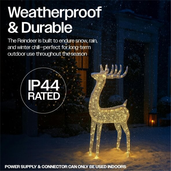 Scotts of Stow Xmas Haus Outdoor 118cm Metal Silver Deer