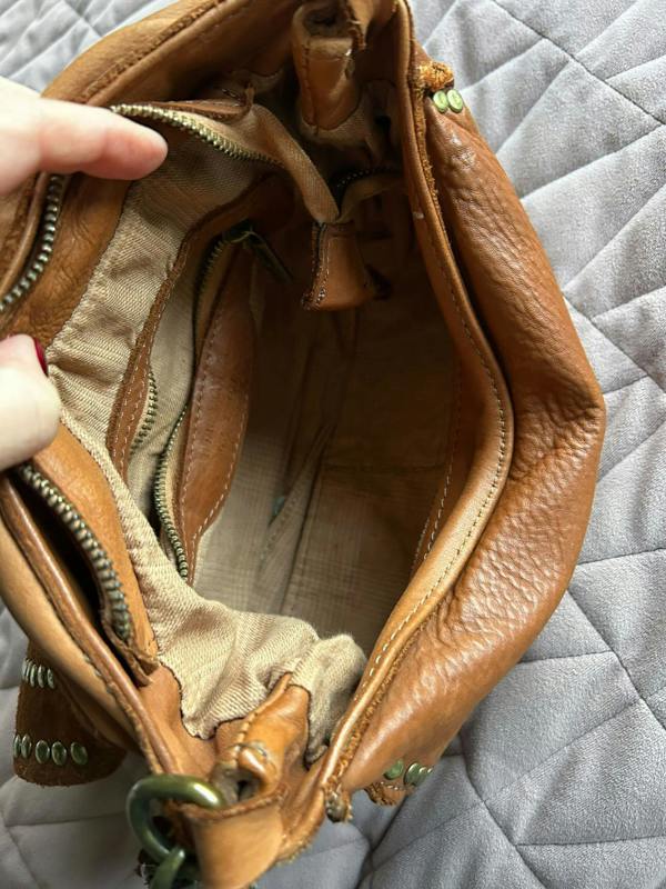 Studded Vintage Style Leather Bag