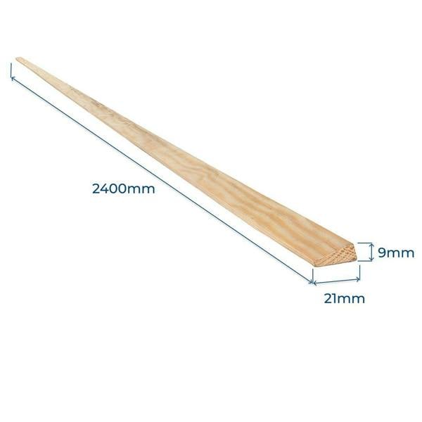 Snowdon Timber Pine Wedge Bead Moulding (T) 9mm (W) 21mm (L) 2400mm