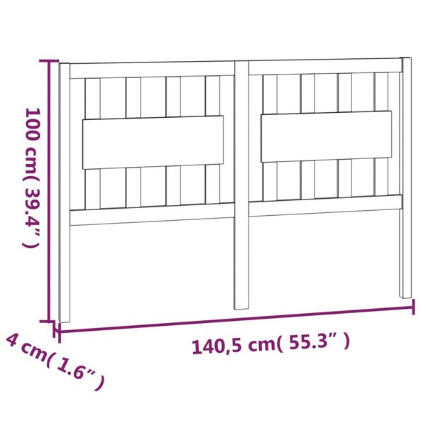 Berkfield Bed Headboard White 140.5x4x100 cm Solid Wood Pine