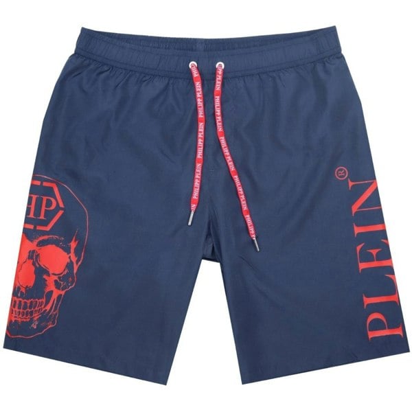 Philipp Plein PP Skull Navy Blue Swim Shorts