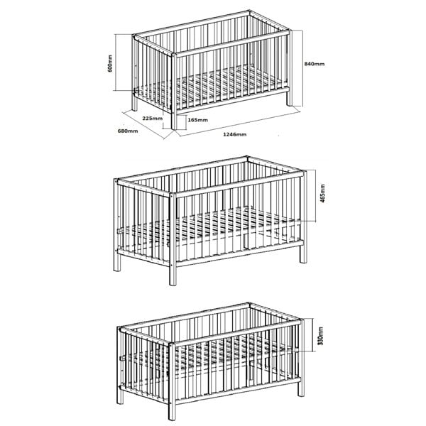 Kub Natural Cot Dimensions