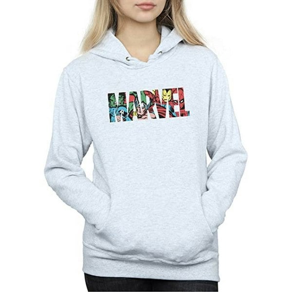 Marvel Comics Womens/Ladies Infill Logo Heather Hoodie - Grey