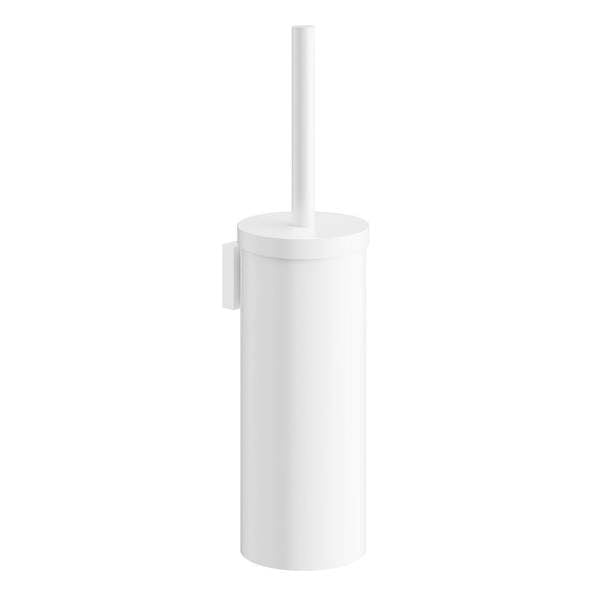 Matt white toilet brush and holder