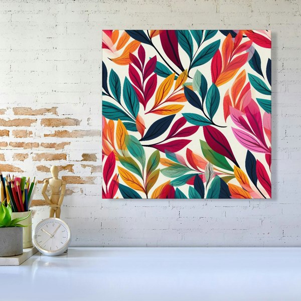 Warren Reed Bright Leaves Pattern Canvas