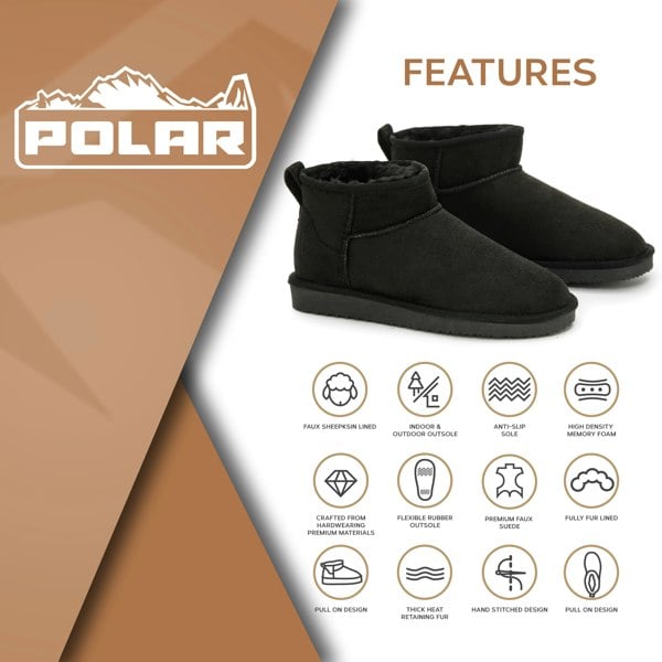 VIVA Women's Faux Fur Lined Boot Slippers - Memory Foam Anti-Slip Sole