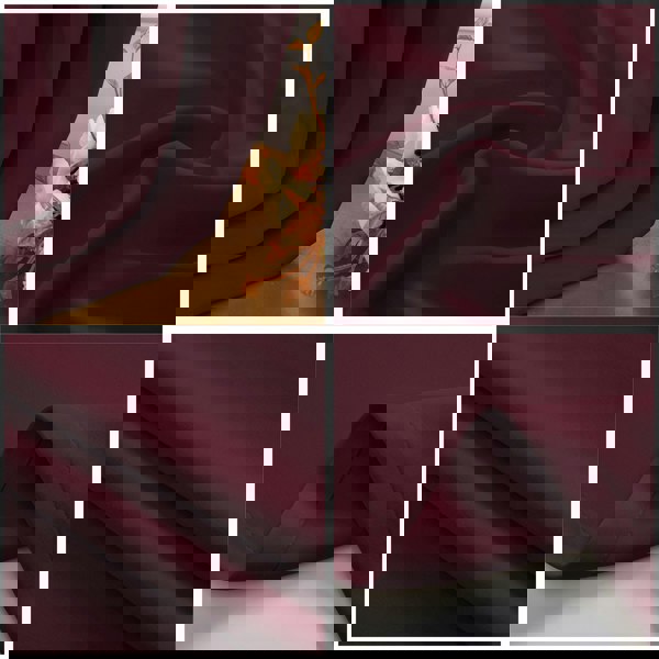 Burgundy Blackout Curtains - Dark Thermal Eyelet - 46 x 54 Inch Drop - 2 Panel Image 2