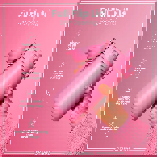 ION8 Leak Proof Thermal Steel Water Bottle, Insulated, Rose Bloom, 320ml (11oz)