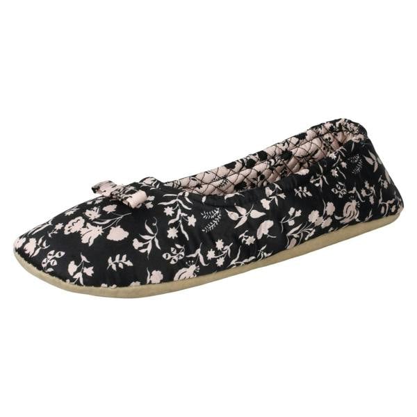 Spot On Ladies Spot On Flower Print Slippers