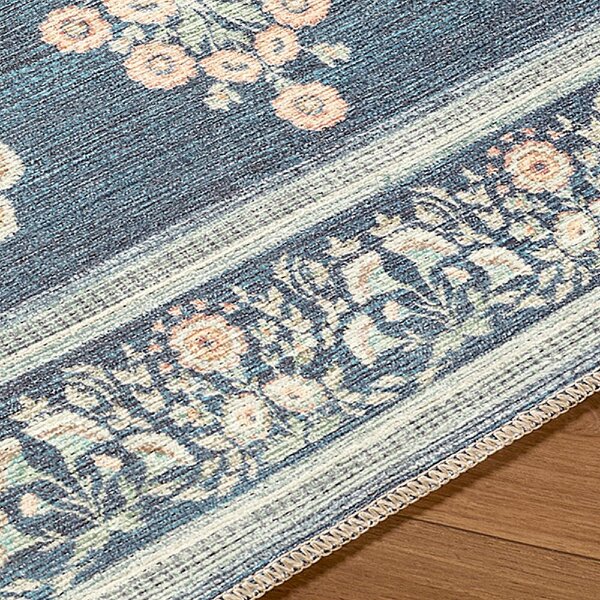 Livabliss Thistle THT2302 Washable Blue Green Beige Modern Floral Rug