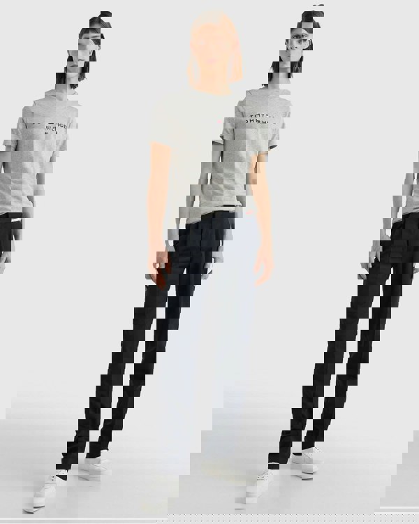 Tommy Hilfiger Mens Core Tommy Logo Tee - Cloud Heather