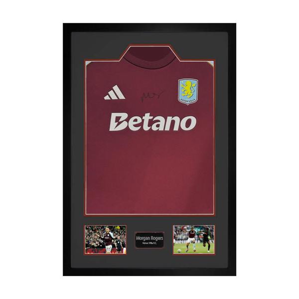 Morgan Rogers Signed Aston Villa Shirt Premium Frame